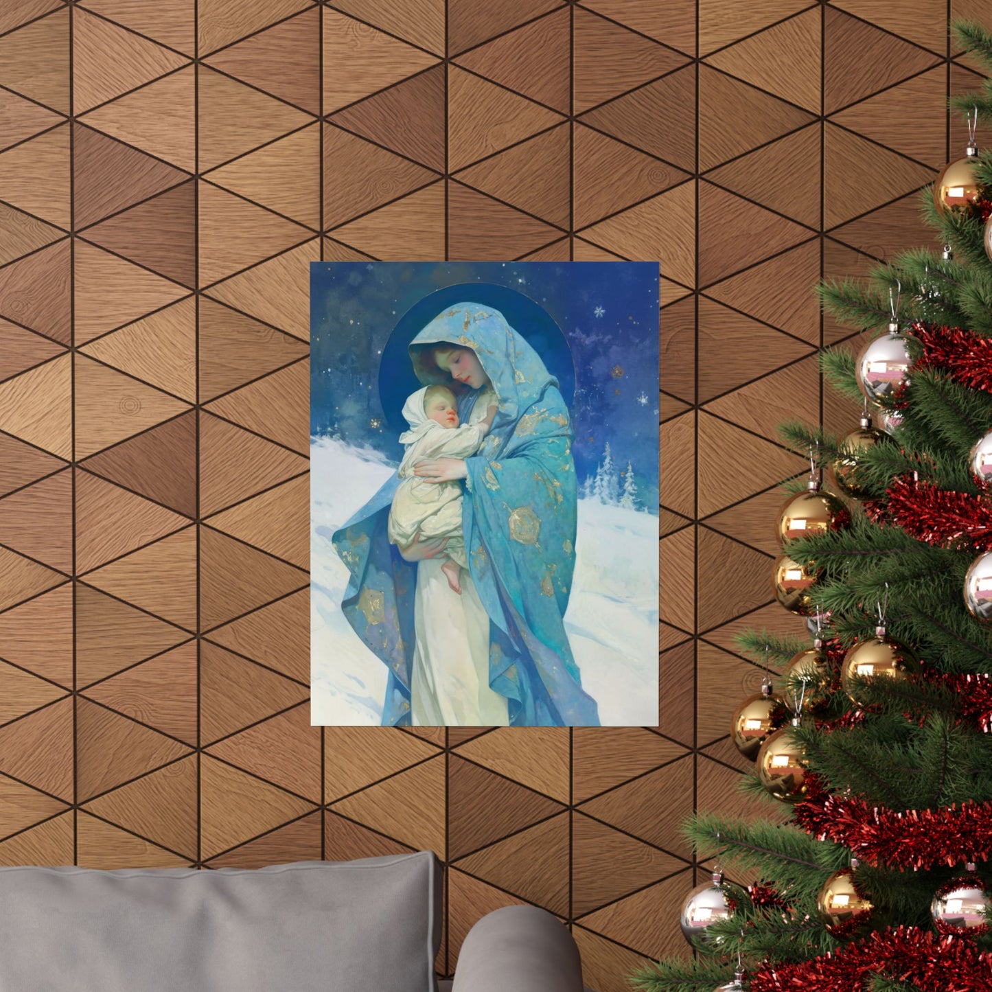 Snowfall of Grace: Our Lady's Blessing - Sanctified Souls Print - Multiple Sizes - Premium Poster - Catholic Art - Christian - Catholic Gift