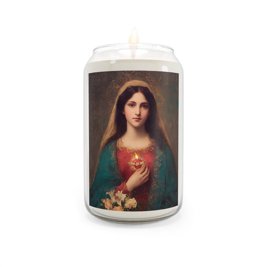 The Immaculate Heart of Mary - Mother Mary - Marian Art - Scented Prayer Candle, 13.75oz - Tall Size - Religious Prayer Candle