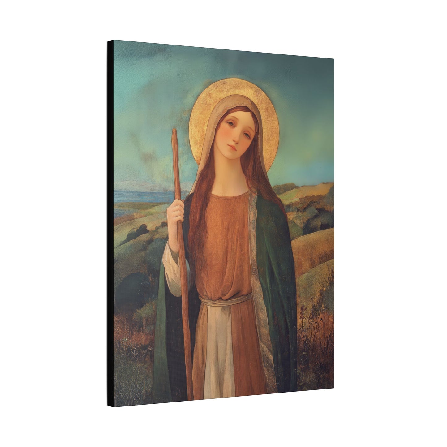 Saint Breage // Saint Breaca -  Wrapped Canvas Print - Multiple Sizes - Catholic Home art Matte Canvas, Stretched