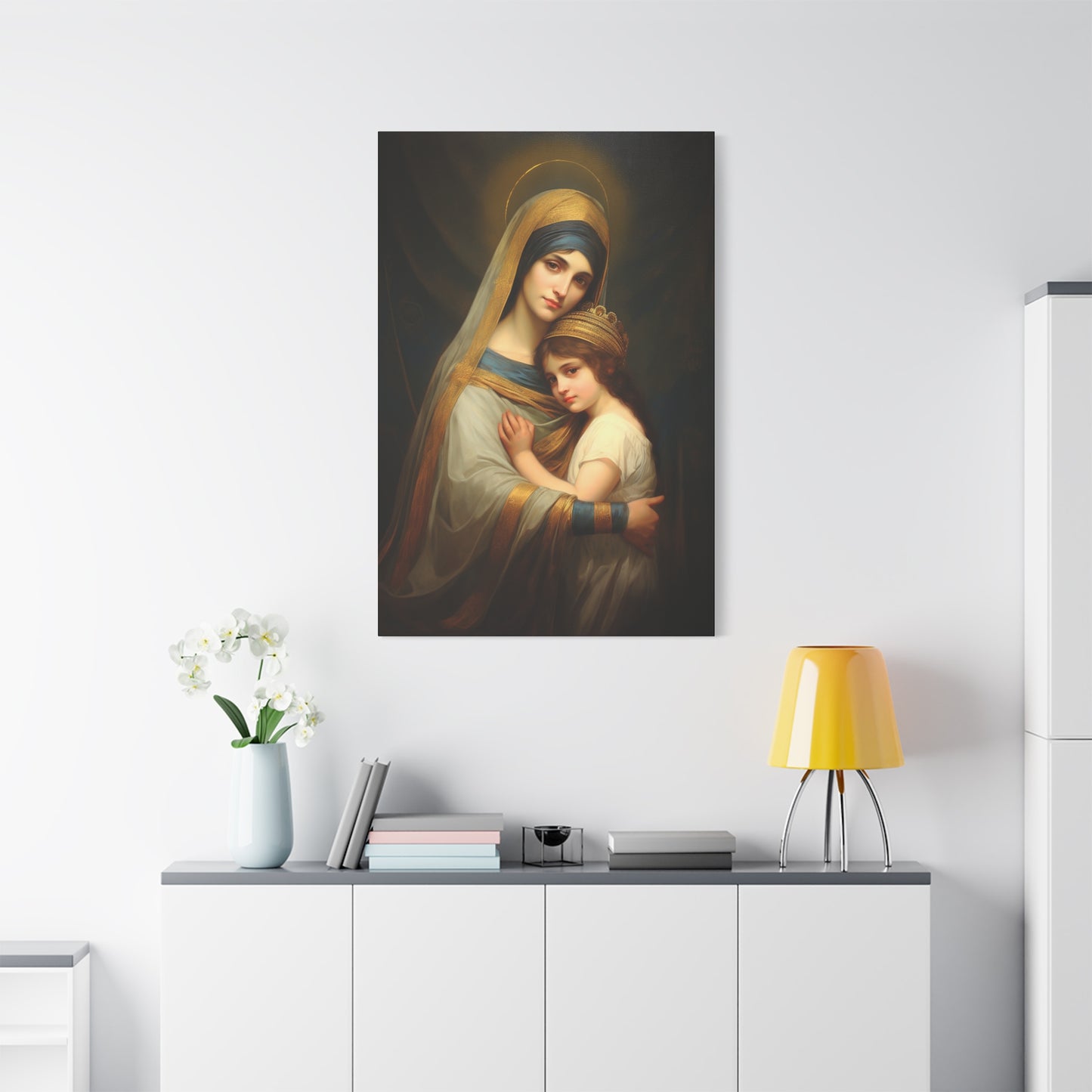 Saint Anne mother of Mary the Blessed Virgin - Museum Wrapped Canvas - Sanctified Souls Print - Religious Art for your Home
