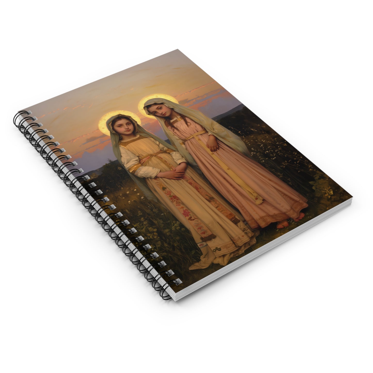Saints Nunilo and Alodia  - Sanctified Souls Art - Religious - Spiral Notebook - Ruled - Catholic Religious - Devotional Prayer Journal