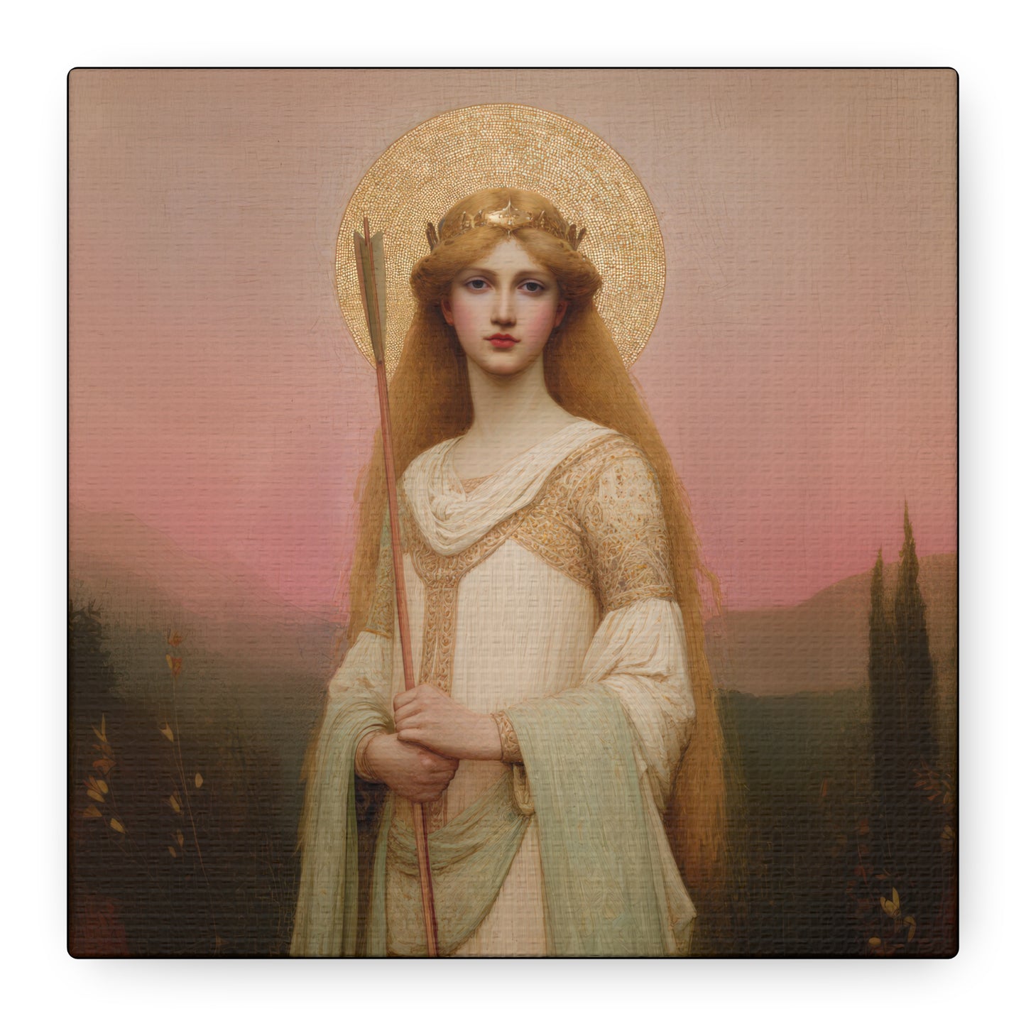 Saint Ursula -  Museum Wrapped Canvas - Sanctified Souls Print - Religious Art for your Home - Catholic Patron Saint Art