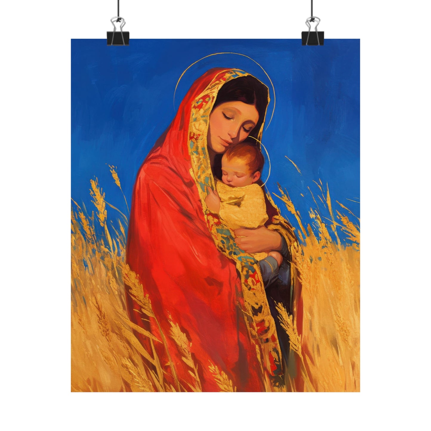 Our Lady of the Harvest - Sanctified Souls Print - Multiple Sizes - Premium Posters - Catholic Art - Christian Home