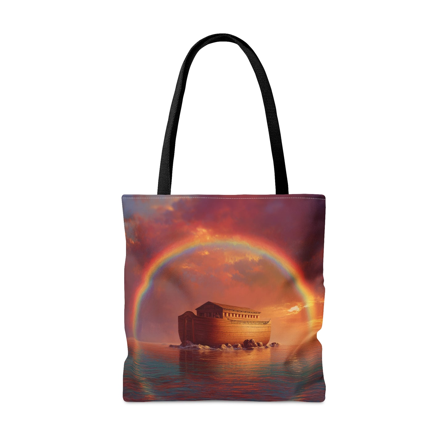 Sheltered Beneath the Covenant Sky - Noah's Ark Tote Bag - Large Medium Small Faith Art Bag - Catholic Faith Purse - Double Sided
