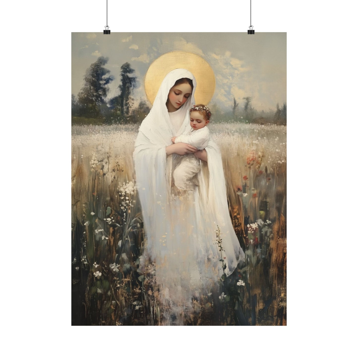 Our Lady of the Prairie - Sanctified Souls Print - Multiple Sizes - Premium Posters - Catholic Art - Christian Home