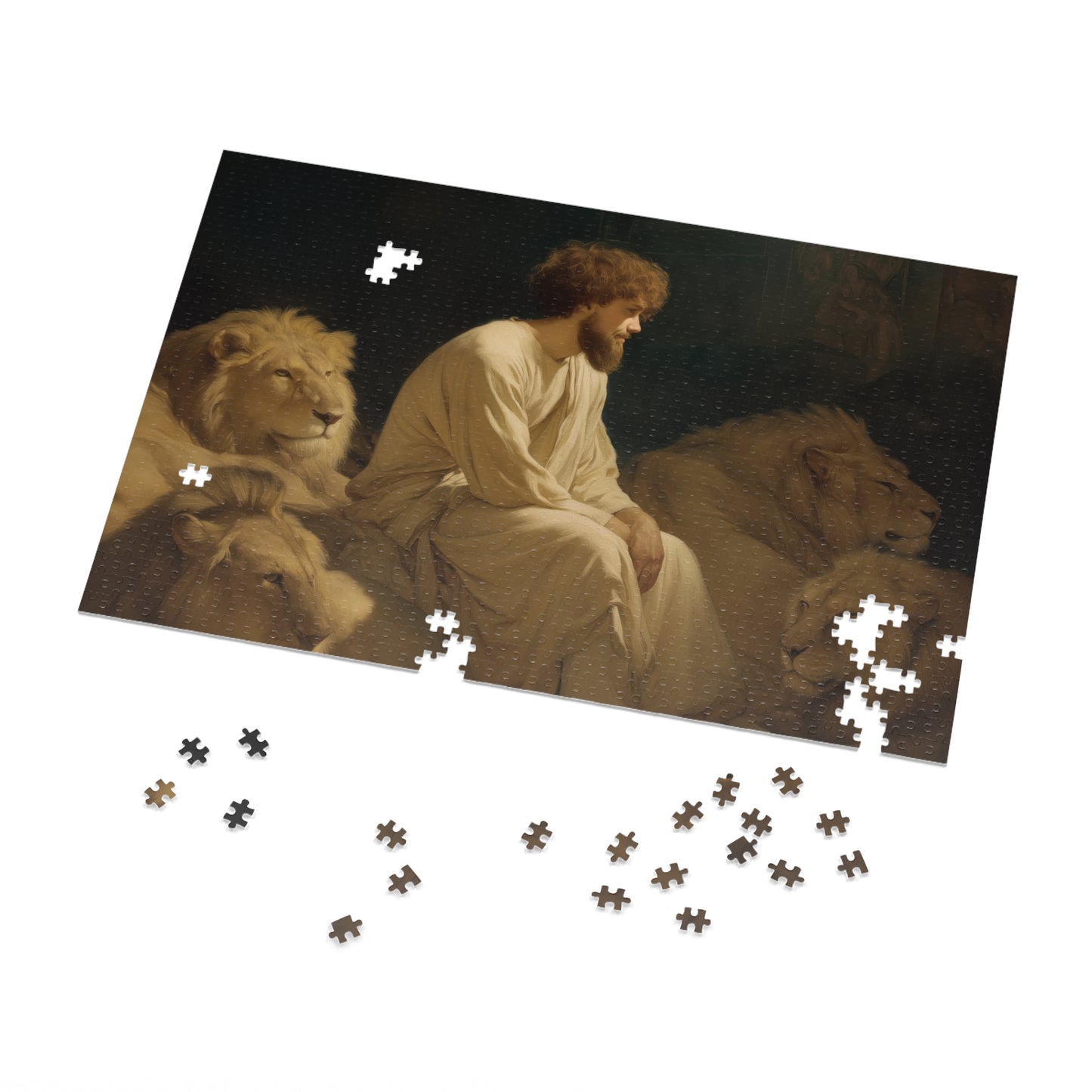 Faith Amid the Beasts - Daniel in the Lions Den- Bible Story - Puzzle and Keepsake Tin - Religious Jigsaw Puzzle (30, 110, 252, 500,1000)