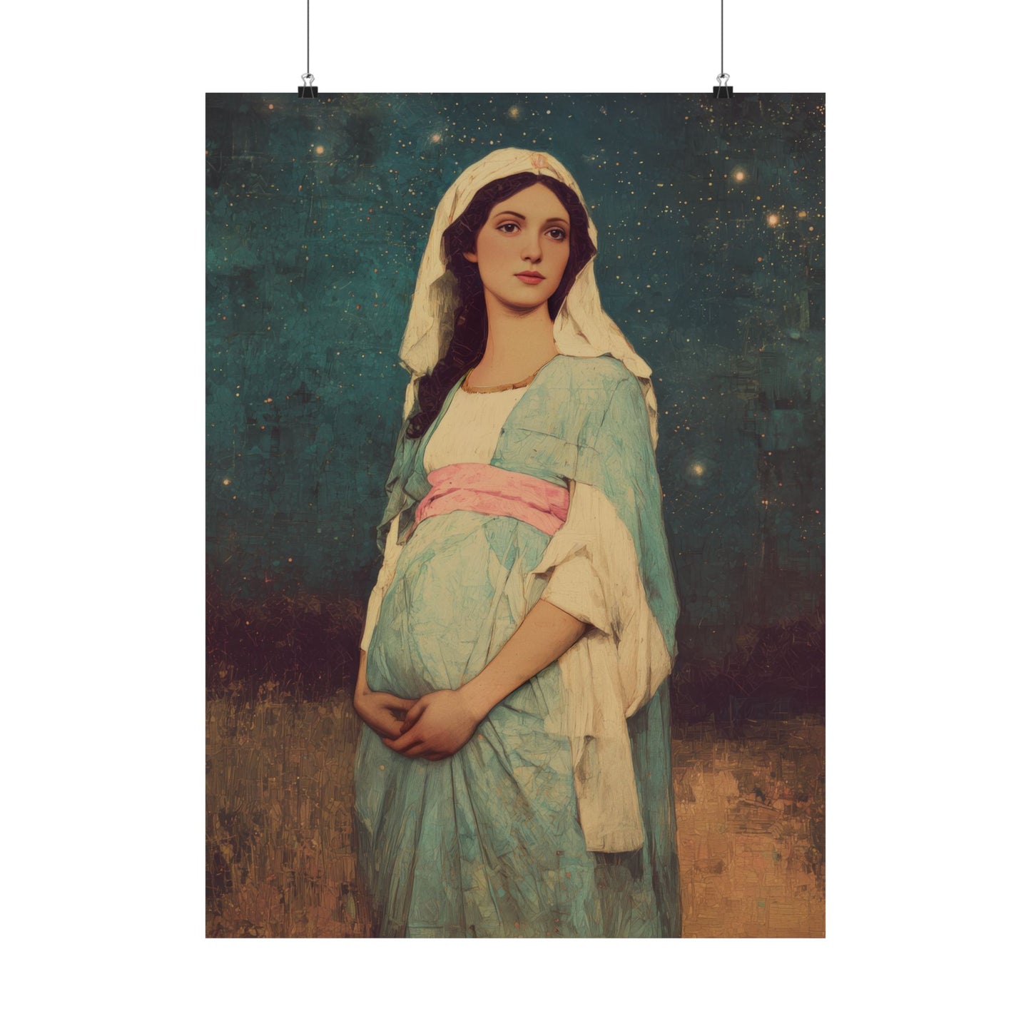 Our Lady of 'O' - Our Lady of Expectation - Mother Mary - Marian Art - Sanctified Souls Print - Multiple Sizes - Premium Vertical Posters