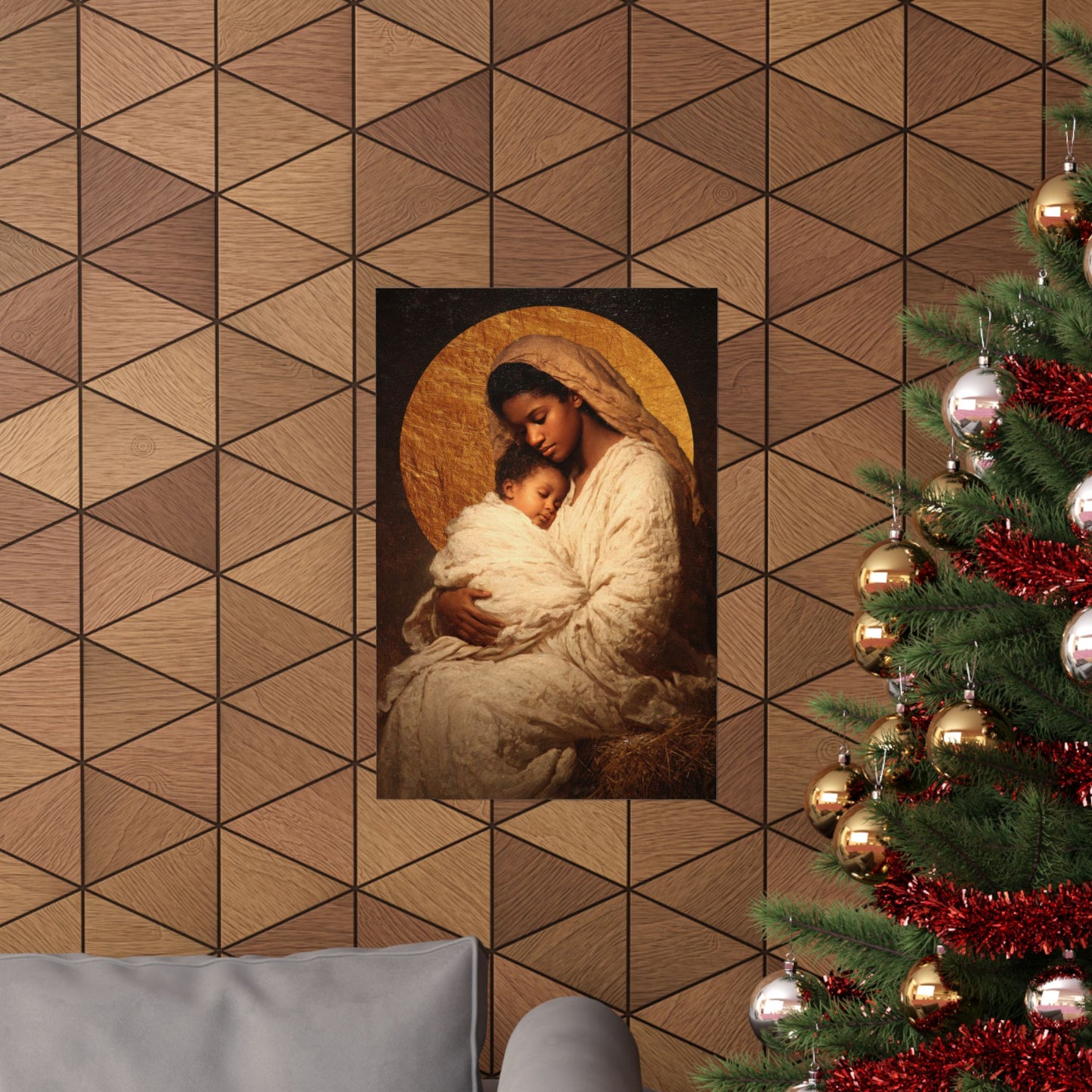 Our Lady of the Manger - Mother Mary and the Christ Child - Sanctified Souls Print - Multiple Sizes - Premium Matte Vertical Posters