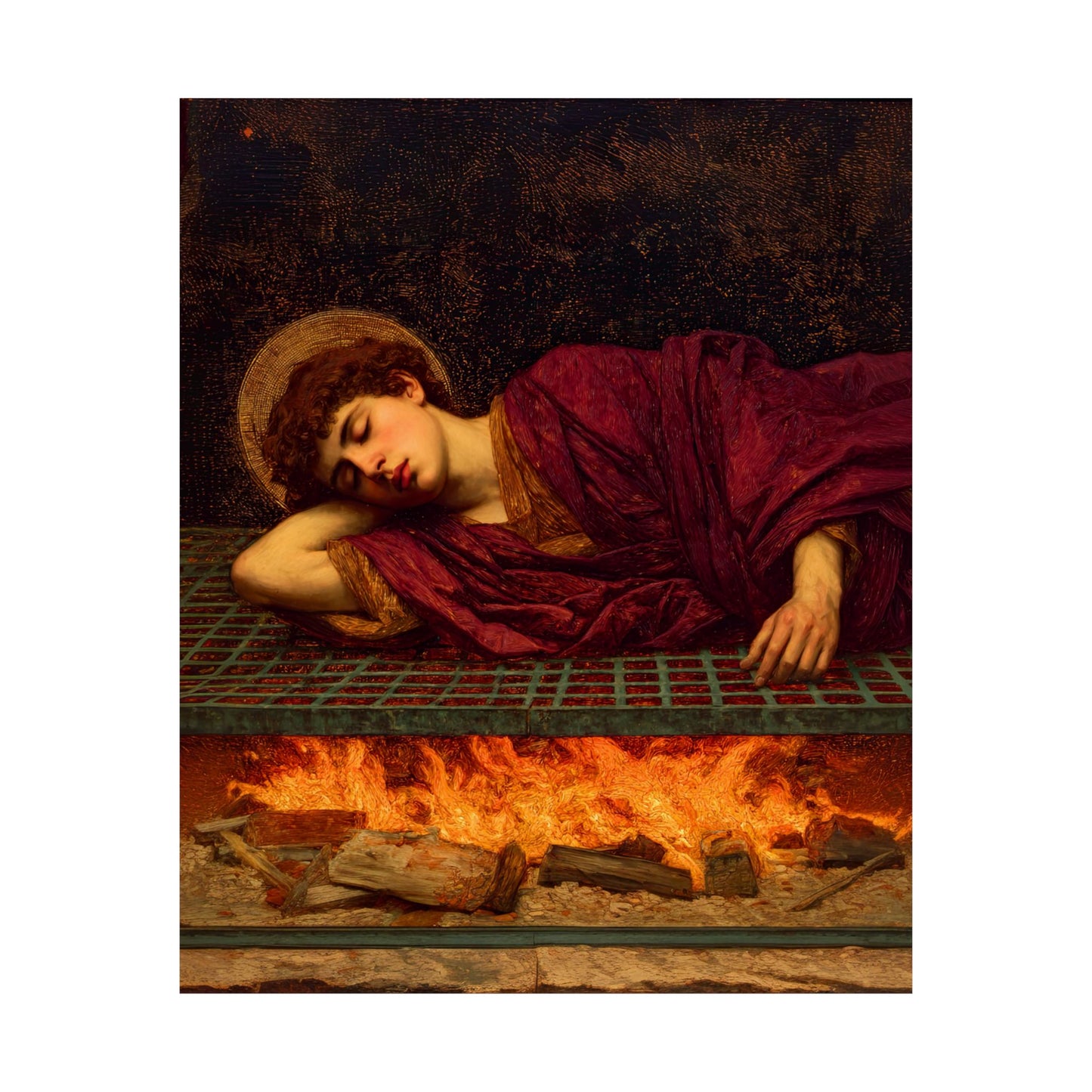 Saint Lawrence  - Sanctified Souls Print - Multiple Sizes - Premium Posters - Catholic Art - Christian Home Decor Artwork