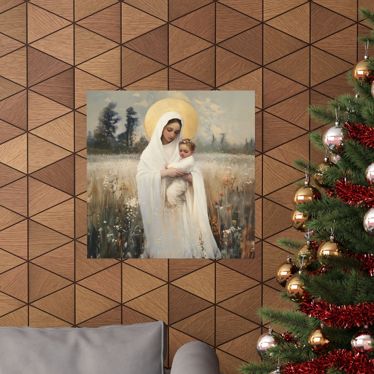 Our Lady of the Prairie - Sanctified Souls Print - Multiple Sizes - Premium Posters - Catholic Art - Christian Home