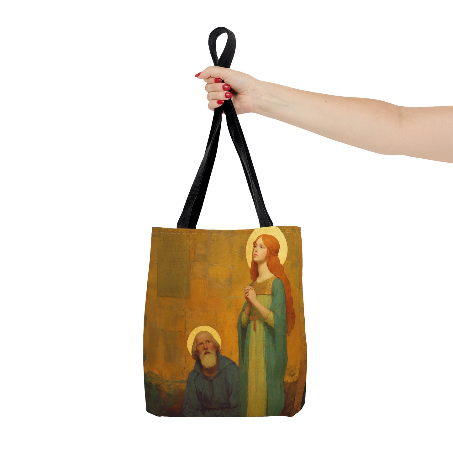 Saints Cyprian and Justina - Tote Bag - Large Medium Small Faith Art Bag - Bible Study Faith Purse - Double Sided Prayer Tote