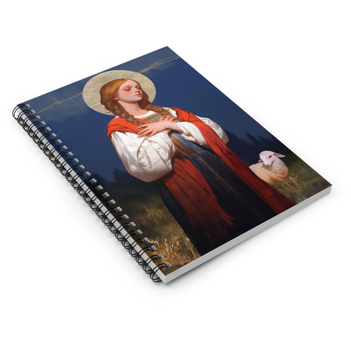 Saint Genevieve - Sanctified Souls Art - Religious Based Notebook - Spiral Notebook