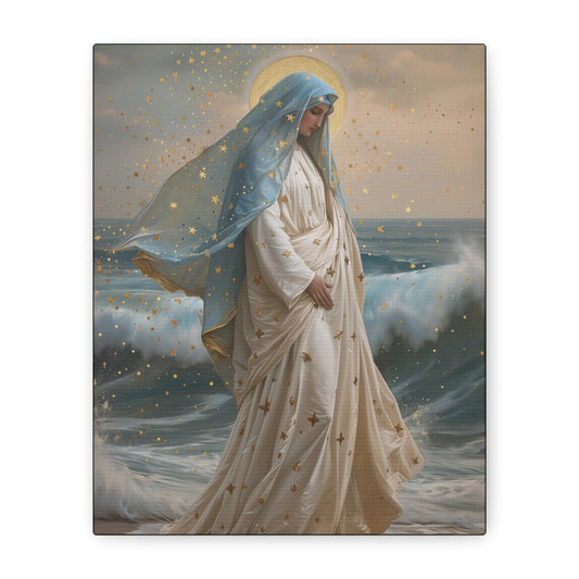 Ocean's Embrace - Devotion to Our Lady - Musseum Wrapped Canvas - Sanctified Souls - Religious Art for your Home - Our Lady Star of the Sea