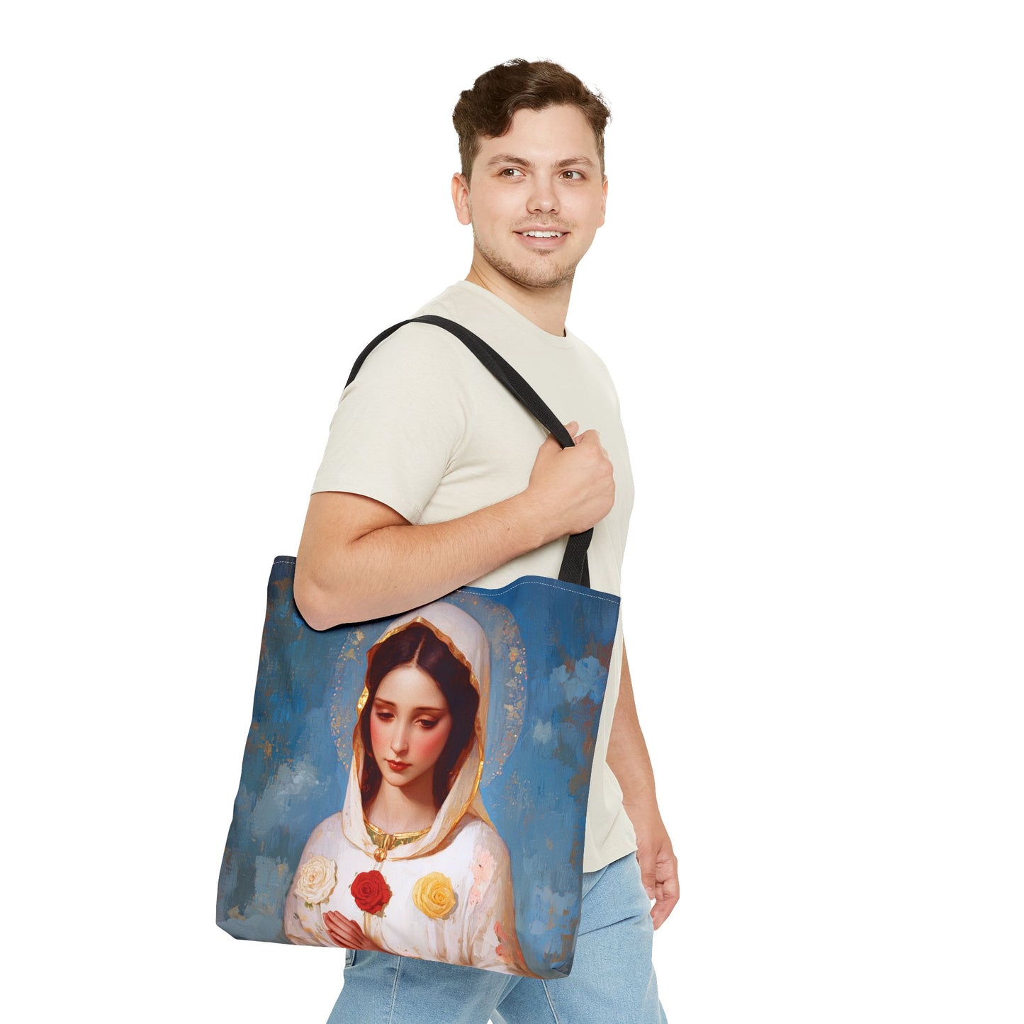 Rosa Mystica - Mystical Rose - Mother Mary - Marian Art - Tote Bag - Large Medium Small Faith Art Bag - Tote Purse