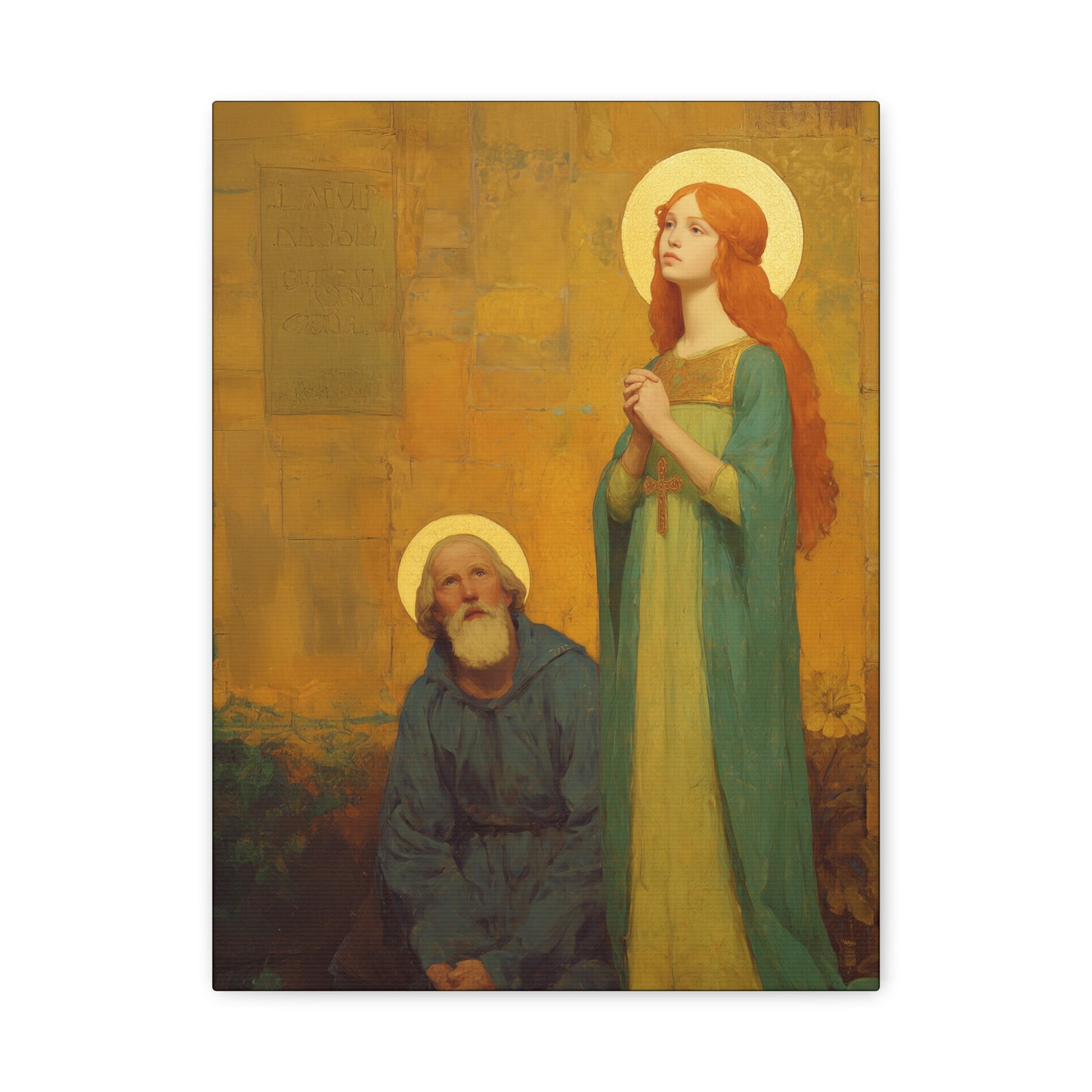 Saints Justina and Cyprian - Multiple Sizes - Catholic Home art - Museum Wrapped Canvas - Sanctified Souls Print - Catholic Martyr Art