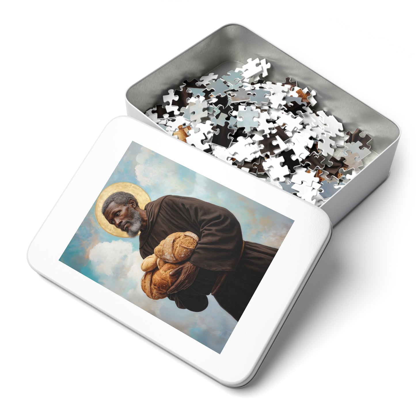 Saint Benedict the Moor - Puzzle and Keepsake Tin - Religious Jigsaw Puzzle (30, 110, 252, 500,1000-Piece) - Religious Puzzle