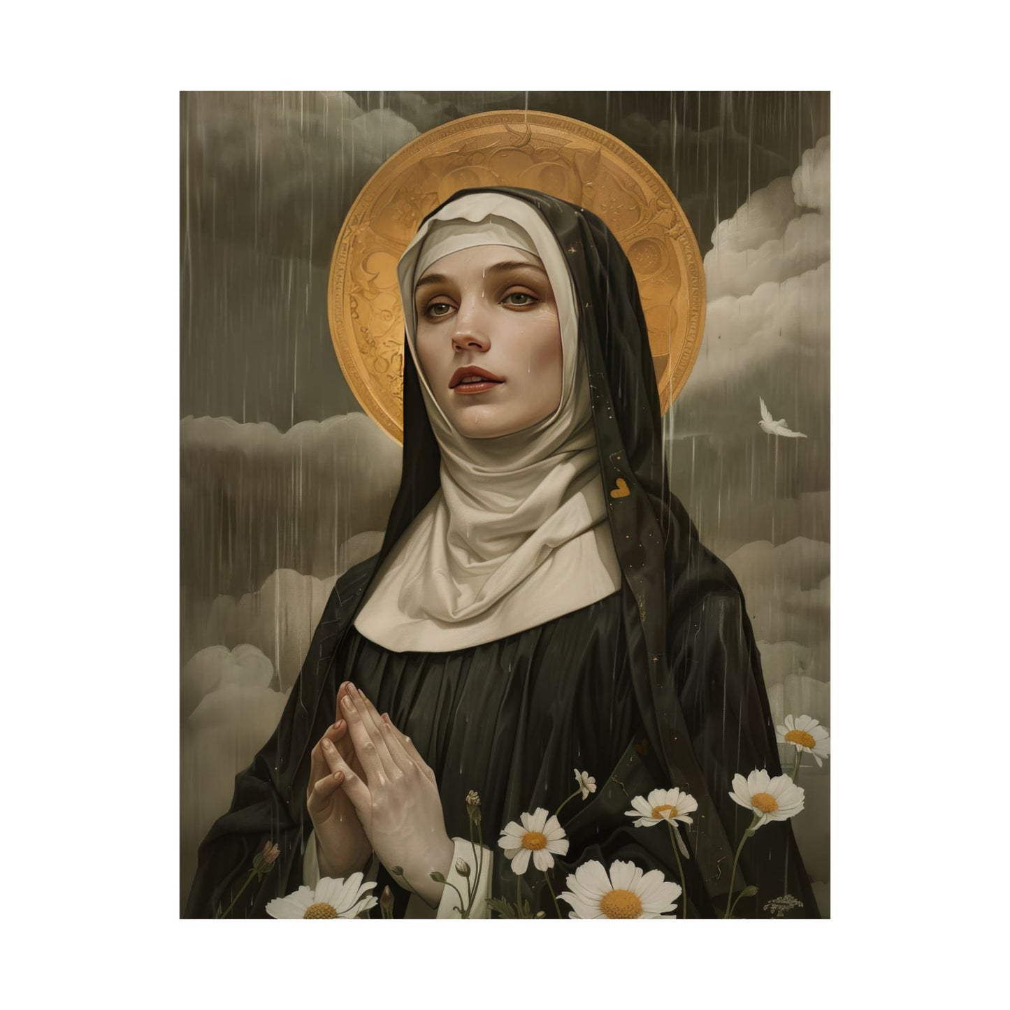 Saint Scholastica Print - Sanctified Souls Print - Multiple Sizes - Premium Matte Vertical Posters - Catholic Art for your home - Religious