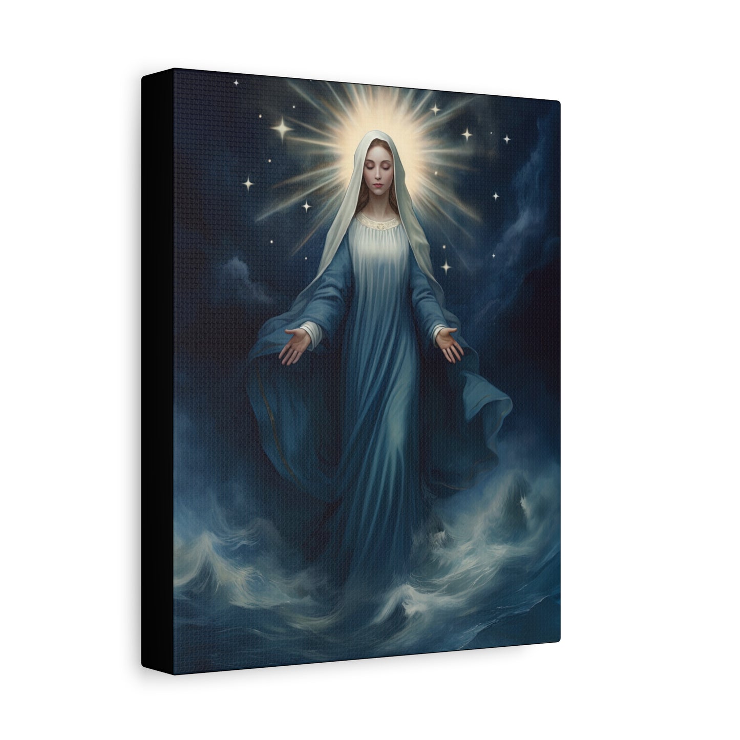 Our Lady Star of the Sea Canvas Print - Multiple Sizes - Catholic Home art - Museum Wrapped Canvas - Stella Maris