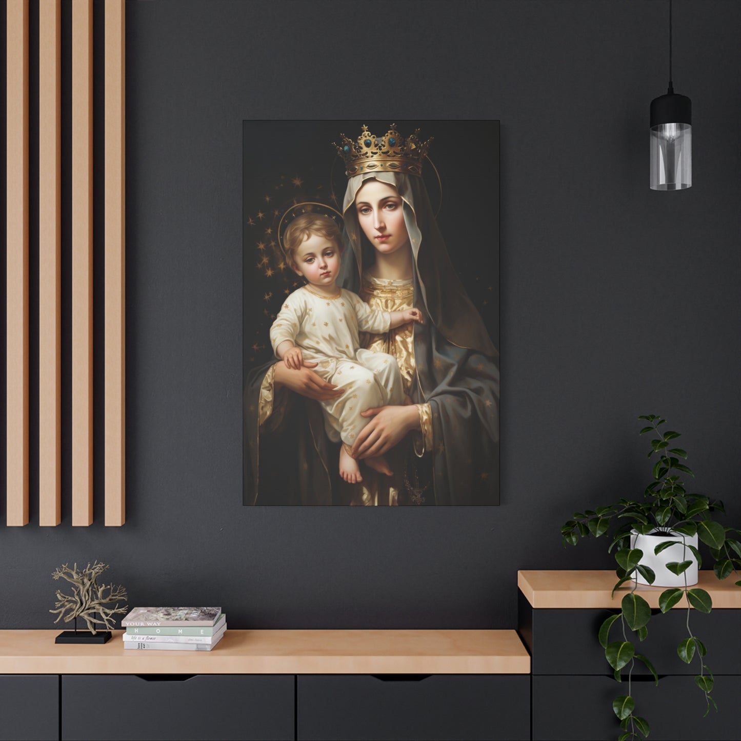Our Lady of Mount Carmel - Museum Wrapped Canvas - Sanctified Souls Print - Mary the Blessed Virgin
