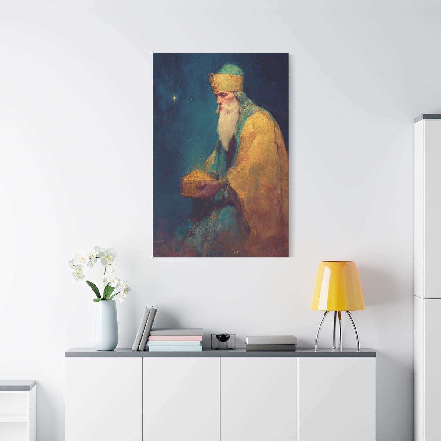 Caspar and the Offering of Worship - 3 Wise Men - Gallery Wrapped Canvas - Print - Religious Art for your Home - Catholic