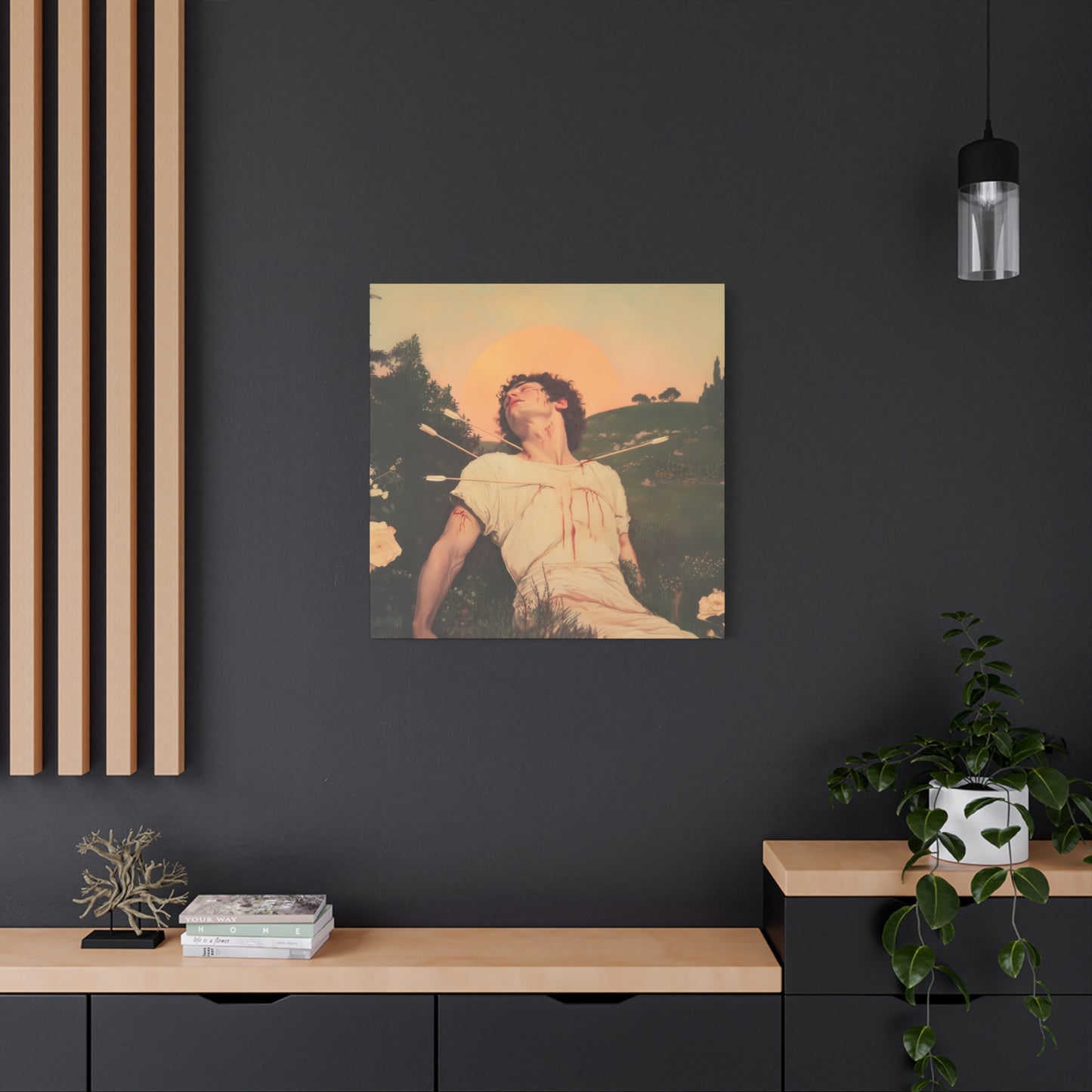 Saint Sebastian -  Museum Wrapped Canvas - Sanctified Souls Print - Religious Art for your Home - Catholic Patron Saint Art