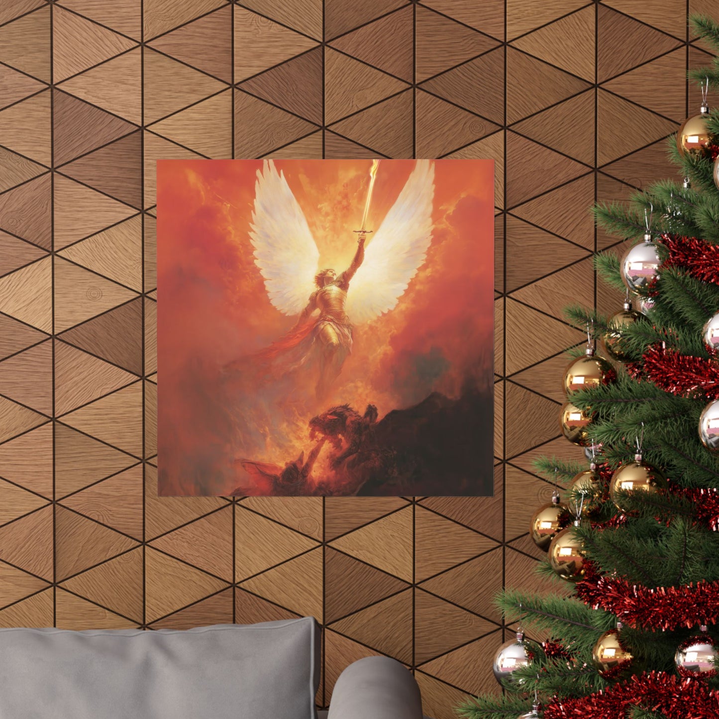 Saint Michael the Archangel - Sanctified Souls Print - Multiple Sizes - Premium Matte Vertical Posters - Angel Artwork