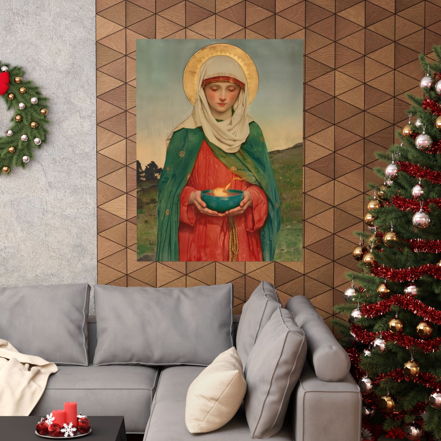 Saint Brigid of Ireland / Kildare - Sanctified Souls Print - Multiple Sizes - Premium Posters - Catholic Art - Christian Home Decor Artwork