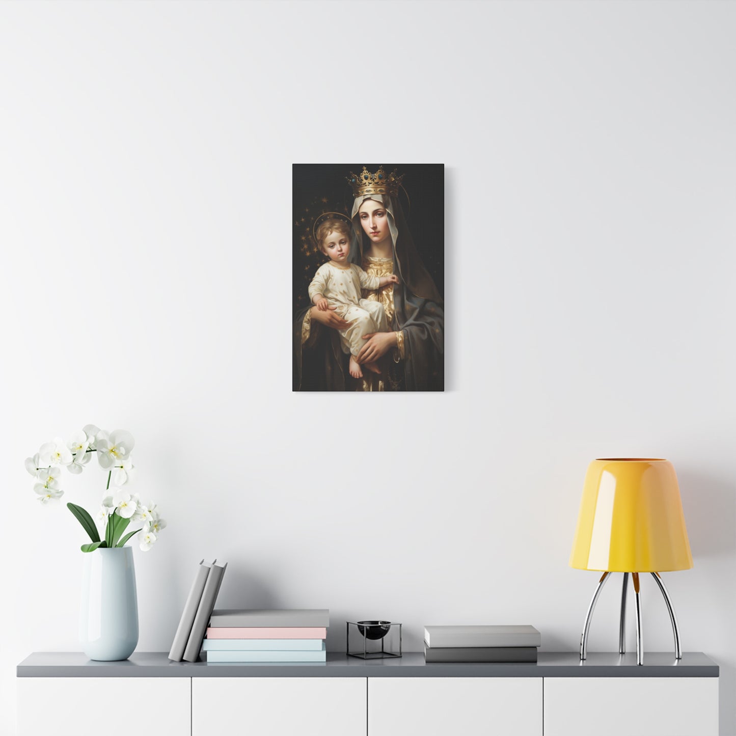 Our Lady of Mount Carmel - Museum Wrapped Canvas - Sanctified Souls Print - Mary the Blessed Virgin