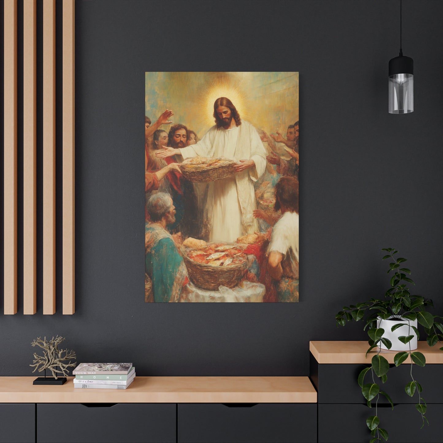 The Quiet Multiplication of Love : Loaves and Fishes - Gallery Wrapped Canvas - Print - Religious Art for your Home - Catholic Art