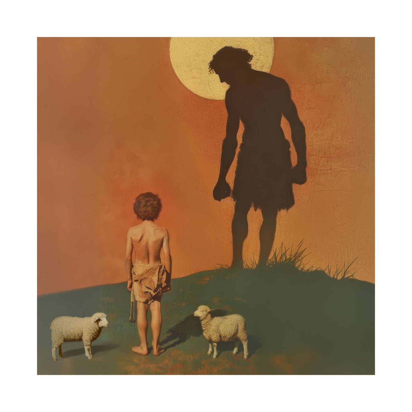 The Victor Had No Sword - David and Goliath - Sanctified Souls Print - Multiple Sizes - Premium Matte Vertical Posters - Bible Story