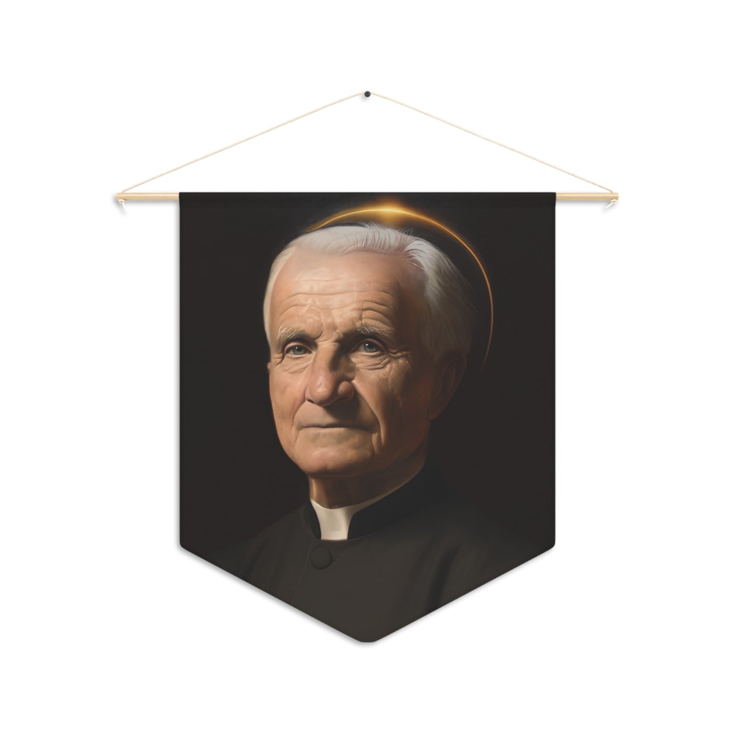 Saint André Bessette Pennant / Banner / Wall Hanging - Prayer room art - Catholic Home Art - Large Saint Art for your home - 18" x 21"