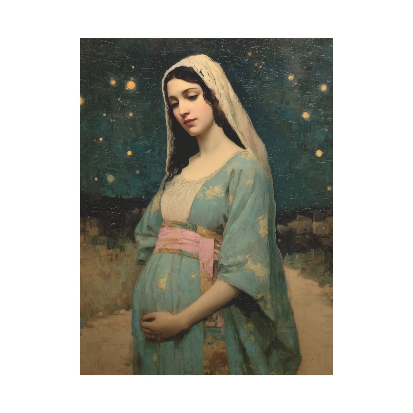 Our Lady of 'O' - Our Lady of Expectation - Mother Mary - Marian Art - Gallery Wrapped Canvas - Print - Catholic Art Print