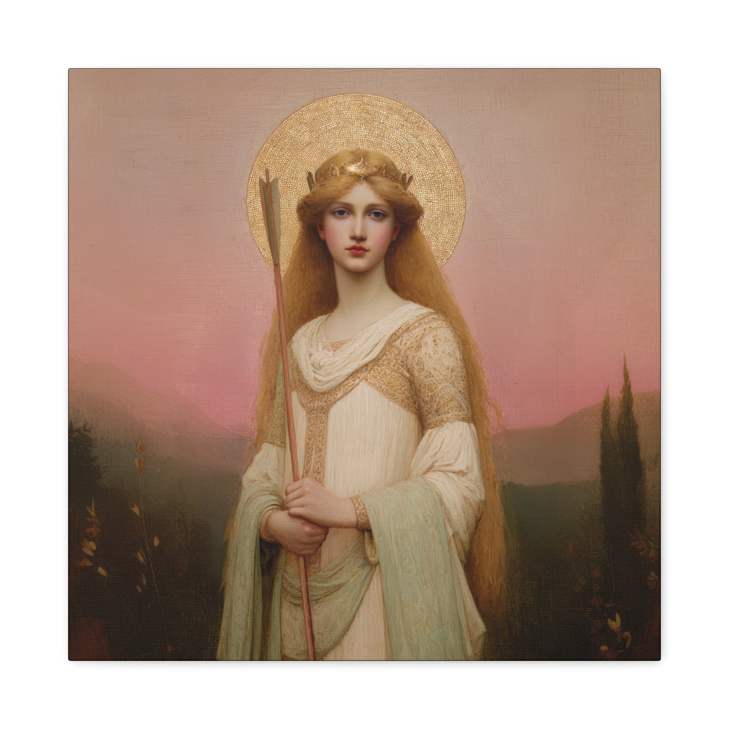 Saint Ursula -  Museum Wrapped Canvas - Sanctified Souls Print - Religious Art for your Home - Catholic Patron Saint Art