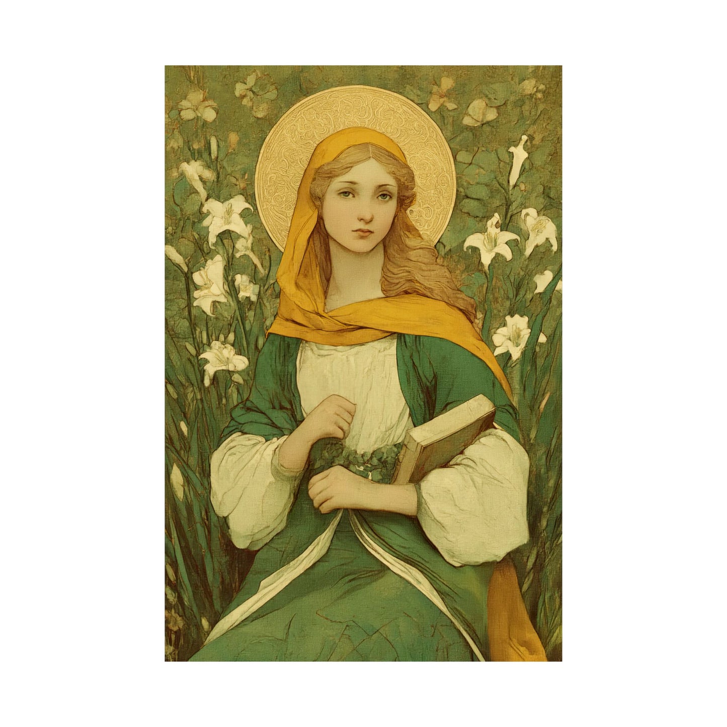 Saint Dymphna - Sanctified Souls Print - Multiple Sizes - Premium Matte Vertical Posters - Catholic