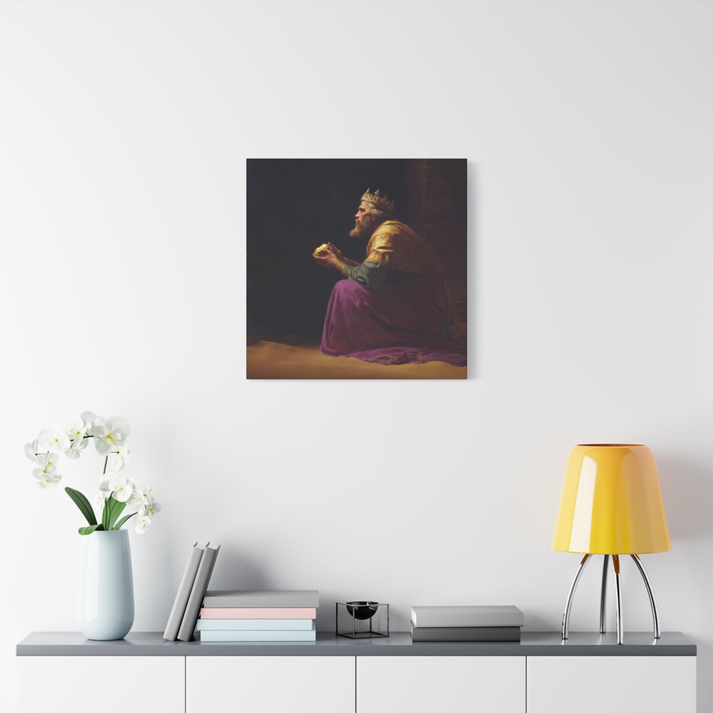 Melchior and the Gift Fit for a King - 3 Wise Men - Gallery Wrapped Canvas - Print - Religious Art for your Home - Catholic