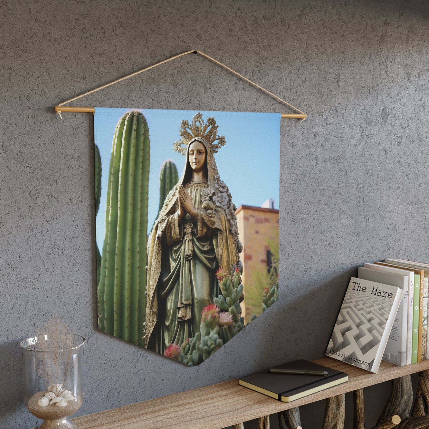 Our Lady of Guadalupe Wall Banner / Wall Hanging - Our Lady of Guadalupe Art - Prayer room art - Catholic Home Art - 18" x 21"