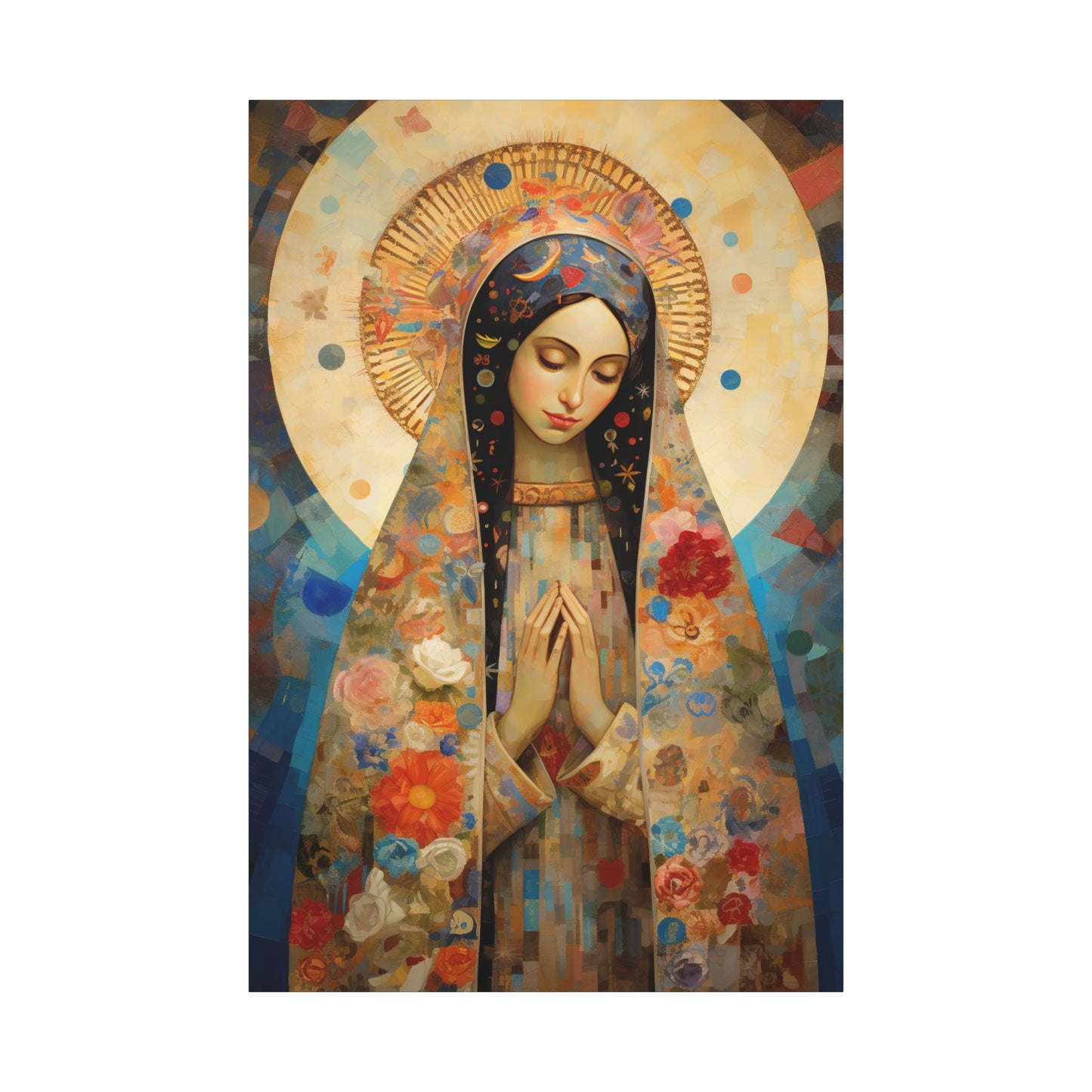 Lady of Guadalupe Icon of Love Museum Wrapped Canvas Print - Multiple Sizes - Catholic Home art