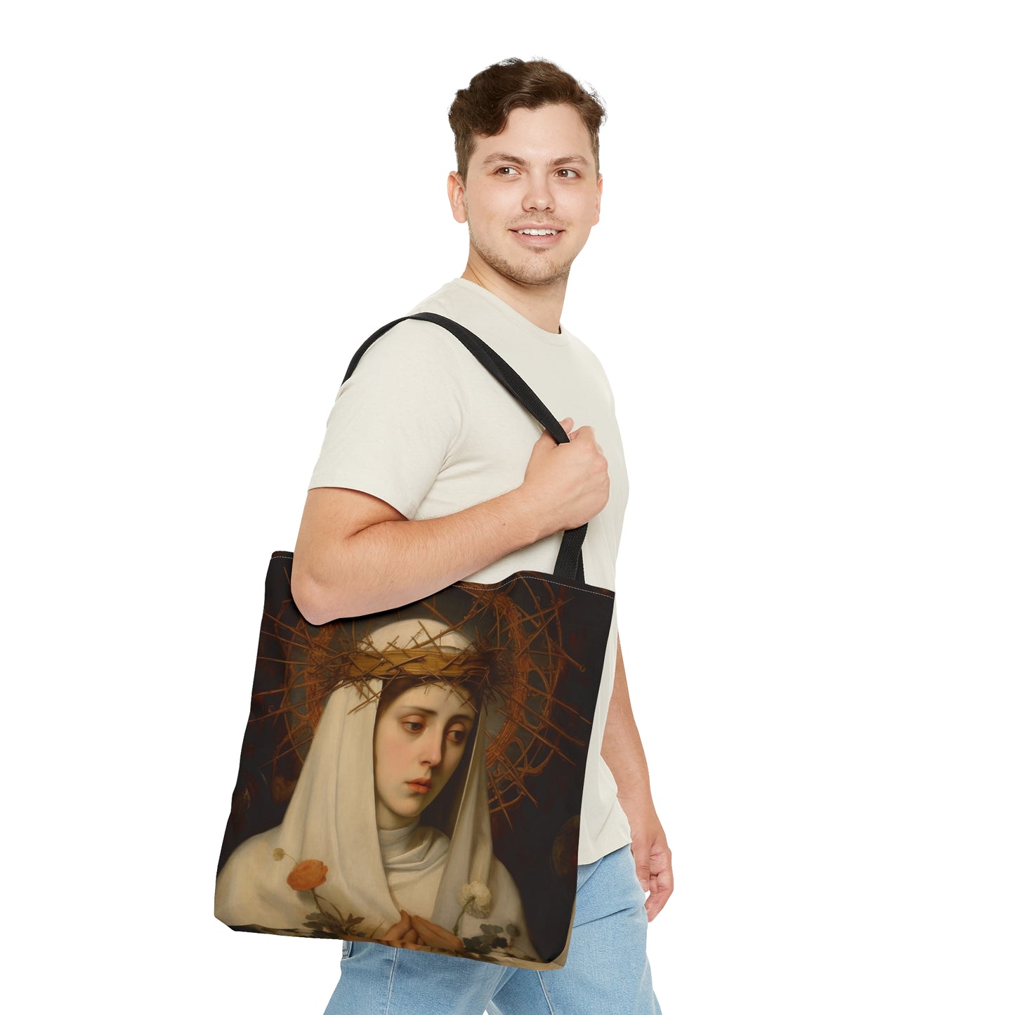 Saint Catherine of Siena Tote Bag - Large Medium Small Faith Art Bag -  Catholic Saint Purse - Carry All Bag - Religious Art Gift