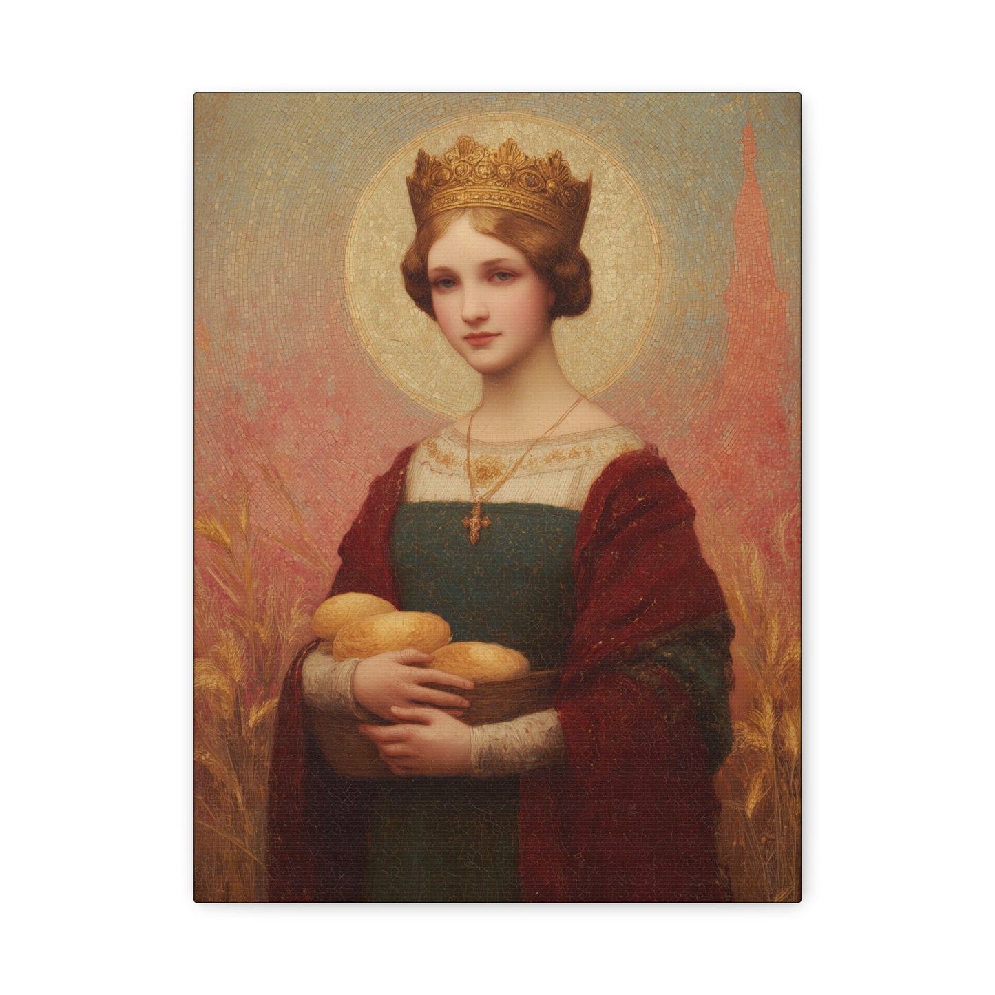 Saint Elizabeth of Hungary - Gallery Wrapped Canvas - Print - Religious Art for your Home - Catholic Patron Saint Art - Princess