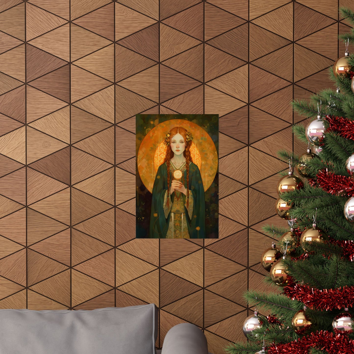 Saint Brigid of Ireland - Sanctified Souls Print - Multiple Sizes - Premium Matte Vertical Posters