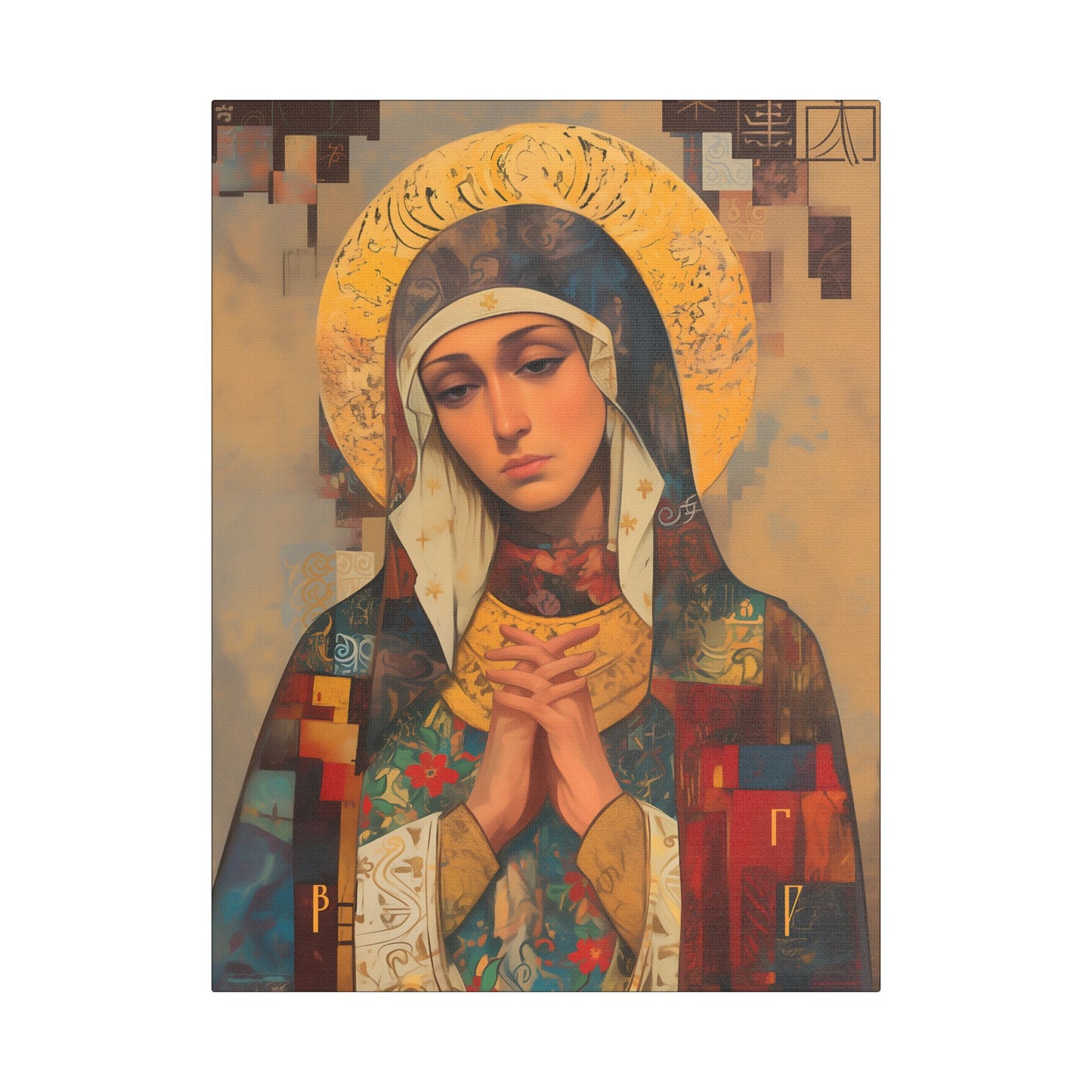 Virgin Mary - Holy Mother of Grace  - Museum Wrapped Canvas - Print - Religious Art for your Home - Catholic art print