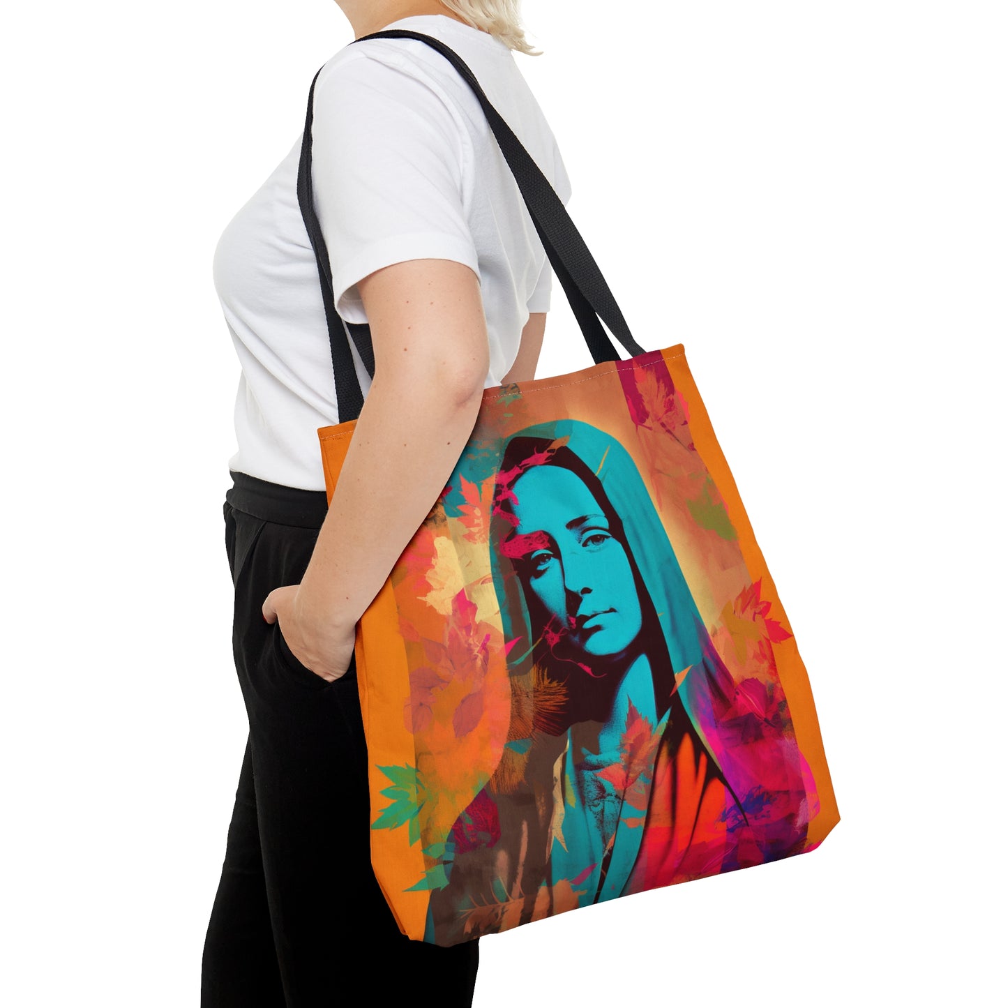 Mary Mother of God Tote Bag - Catholic faith inspired carry-all purse - day to day bag - Mary the Blessed Virgin - Double Sided