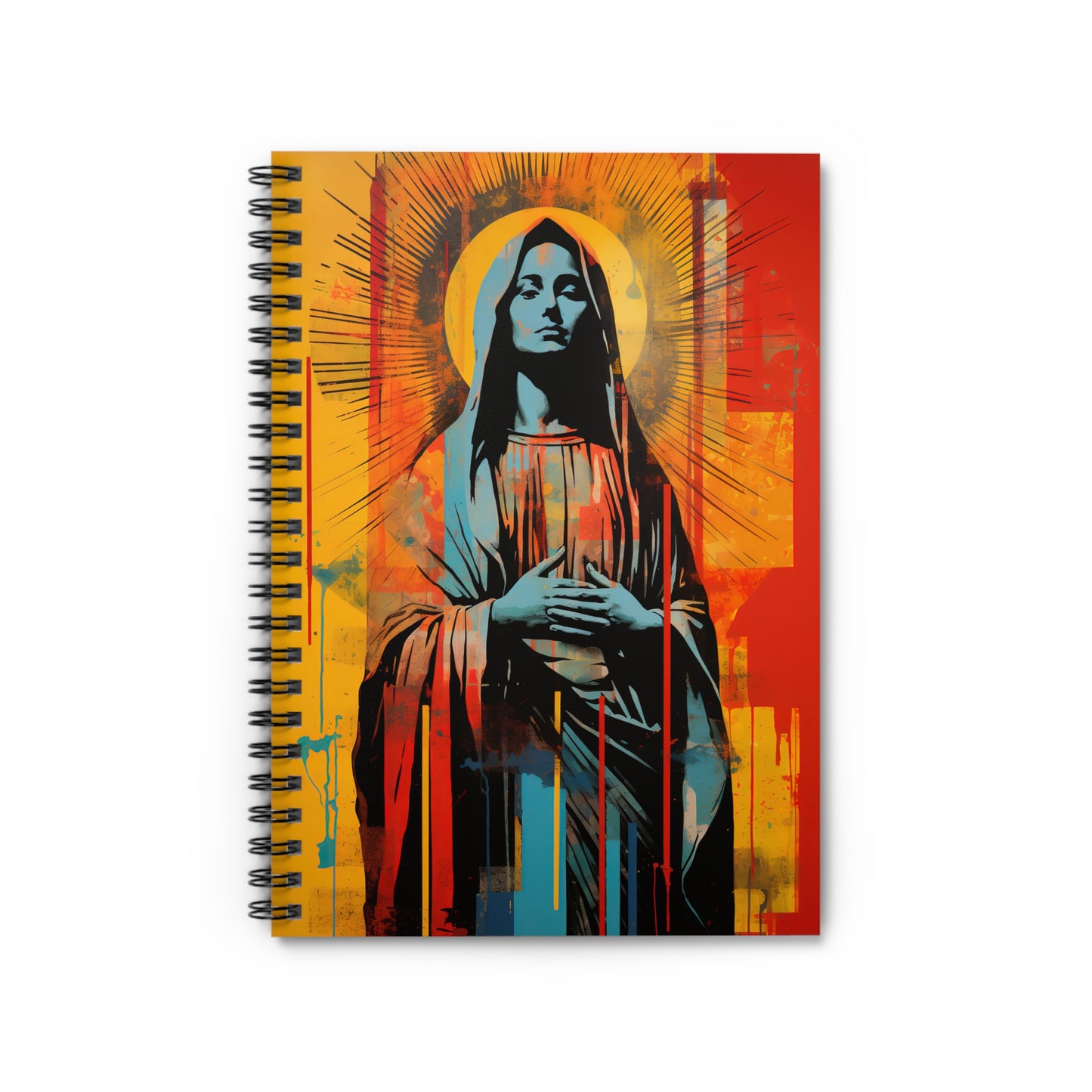 Mary's Light - Virgin Mary Art Journal - Sanctified Souls Art - Religious Based Notebook - Spiral Notebook - Ruled Line - Mother Mary