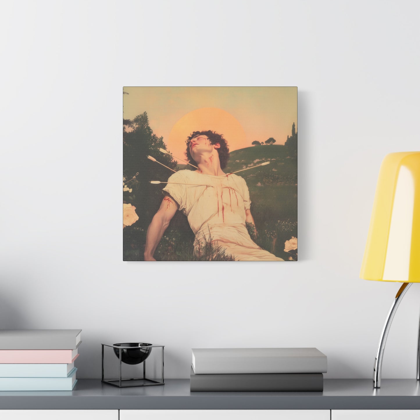Saint Sebastian -  Museum Wrapped Canvas - Sanctified Souls Print - Religious Art for your Home - Catholic Patron Saint Art