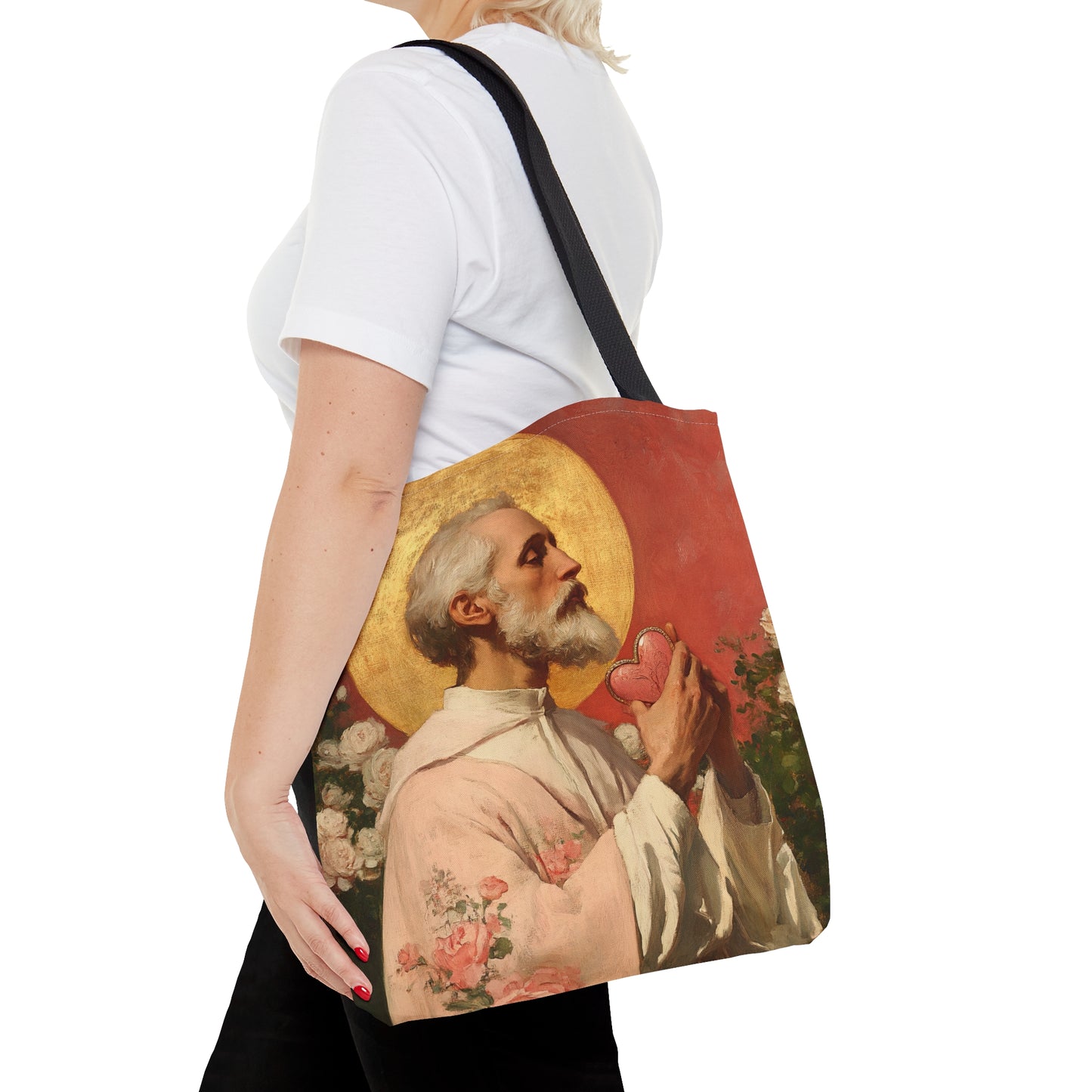 Saint Valentine - Tote Bag - Large Medium Small Faith Art Bag - Bible Study Faith Purse - Double Sided Prayer Tote