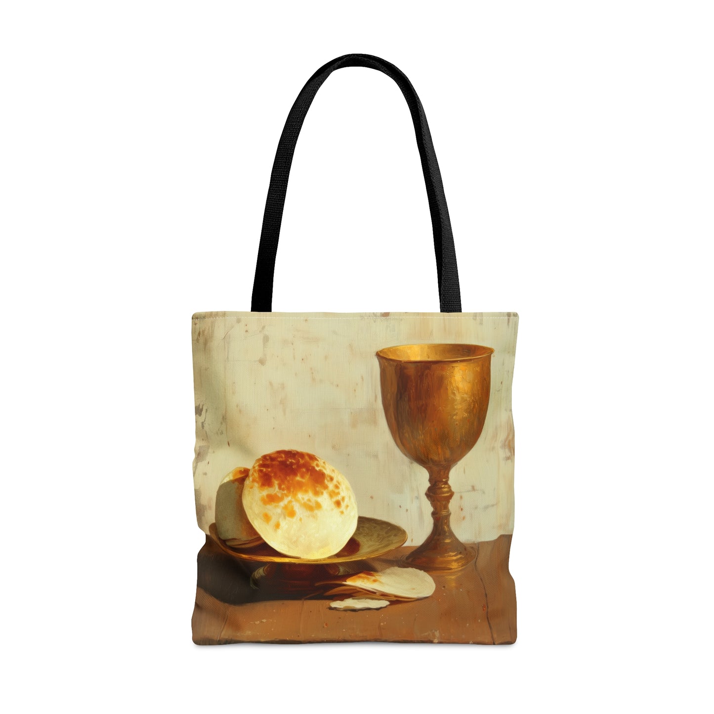 Cup of Sorrows, Bread of Life Tote Bag - Large Medium Small Faith Art Bag - Catholic Faith Purse - Double Sided
