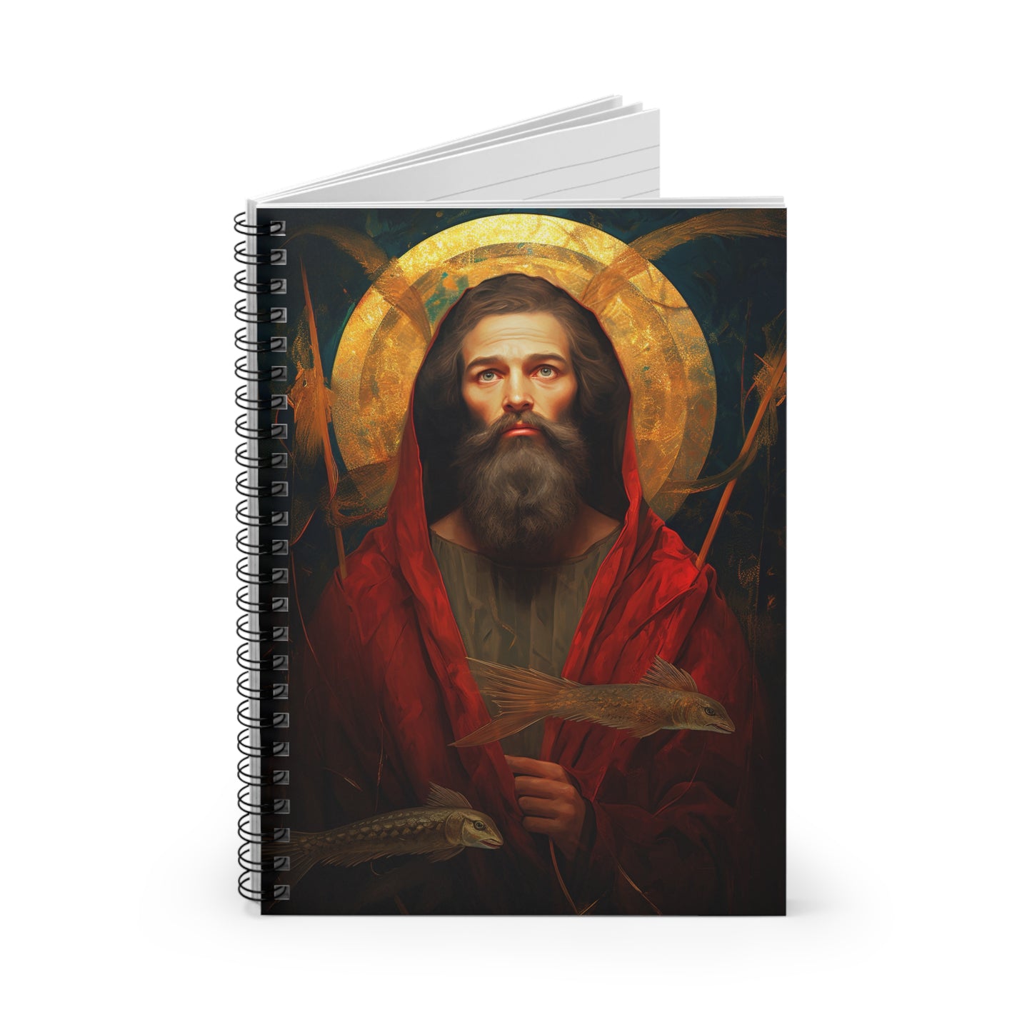 Saint Andrew the Apostle Journal - Sanctified Souls Art - Religious Based Notebook - Spiral Notebook - Ruled Line