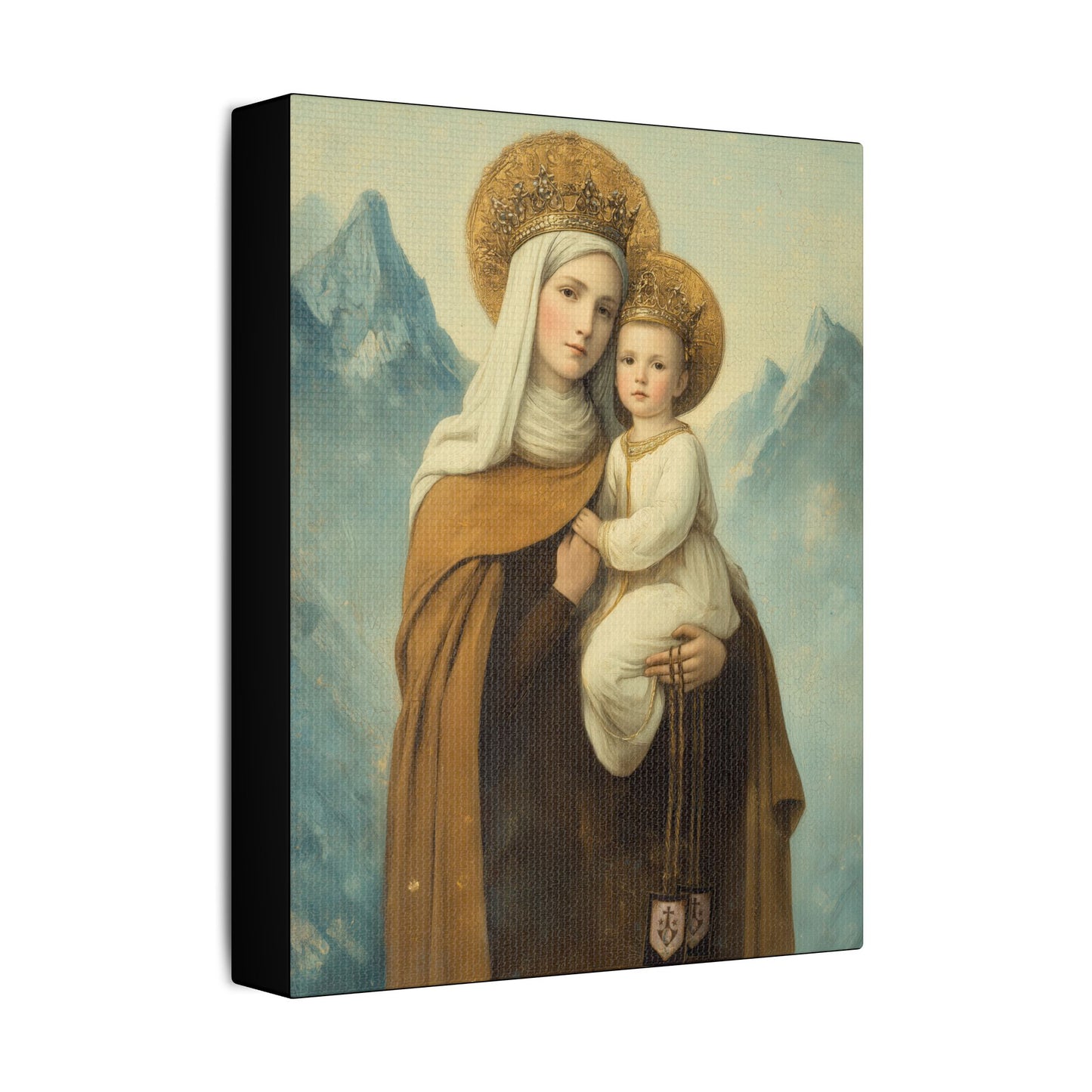 The Gift of the Scapular - Our Lady of Mount Carmel Wrapped Canvas Print - Multiple Sizes - Catholic Home art Matte Canvas, Stretched