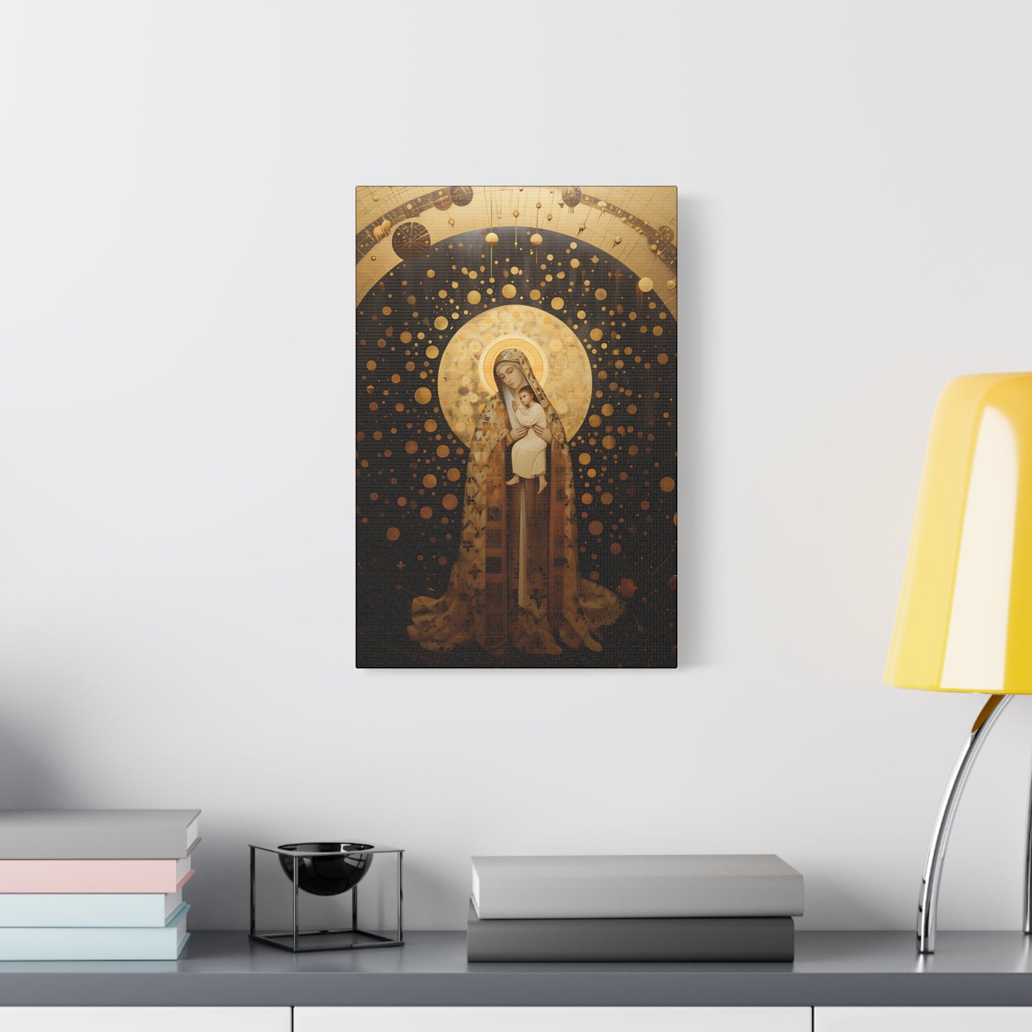 The Golden Mary - Mary the Blessed Virgin - Gallery Wrapped Canvas - Sanctified Souls Print - Religious Art for your Home - Pop Art