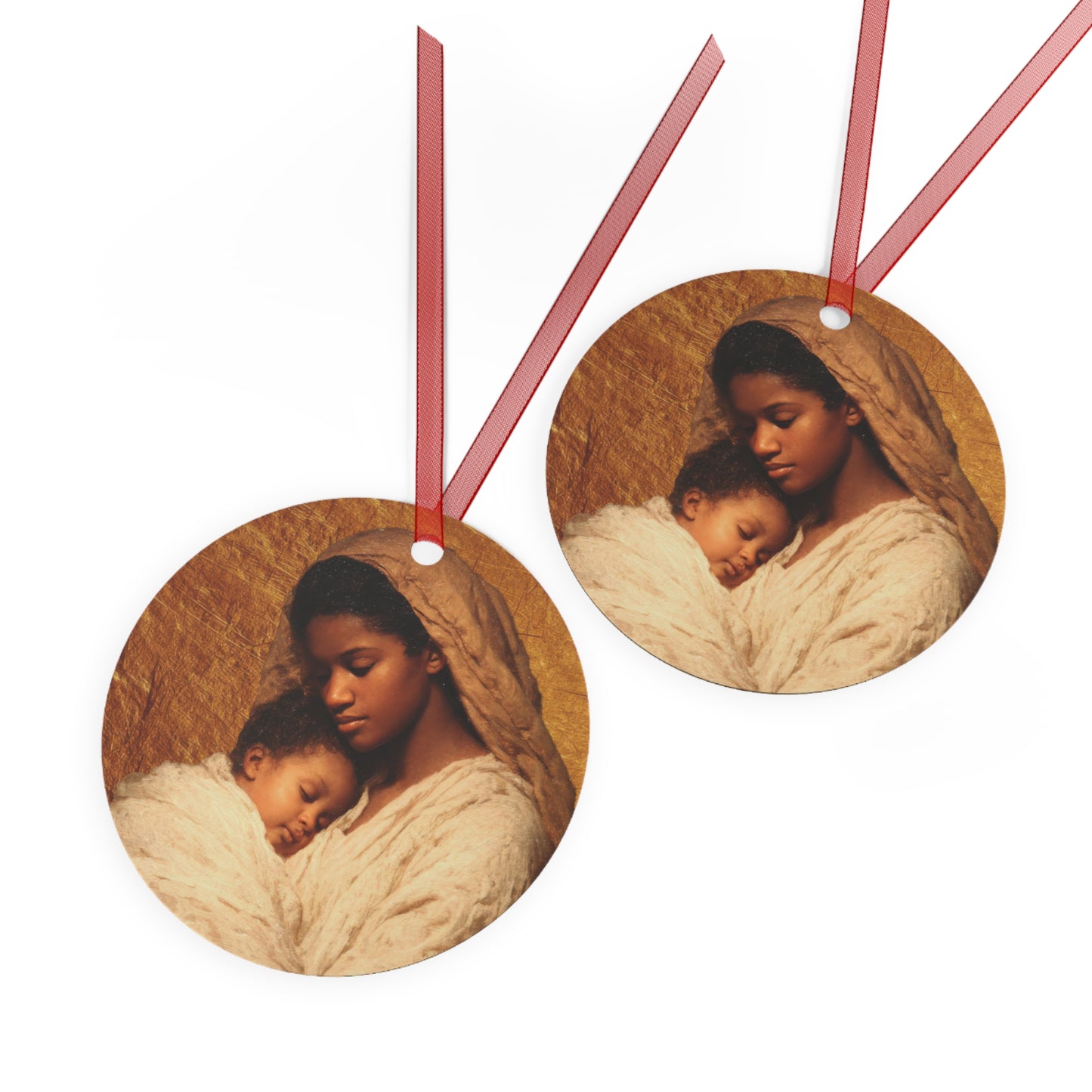 Our Lady of the Manger - Mother Mary and the Christ Child  - Metal Ornament - Religious Holiday Christmas Ornament and Keepsake